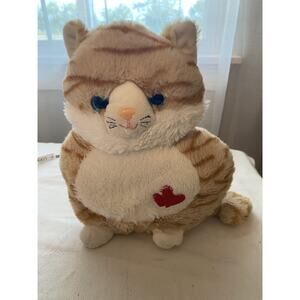 Walgreens Cat Kitten Valentines Heart Beige Orange Tabby Plush Stuffed Animal